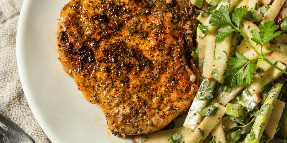 pork chop with apple slaw