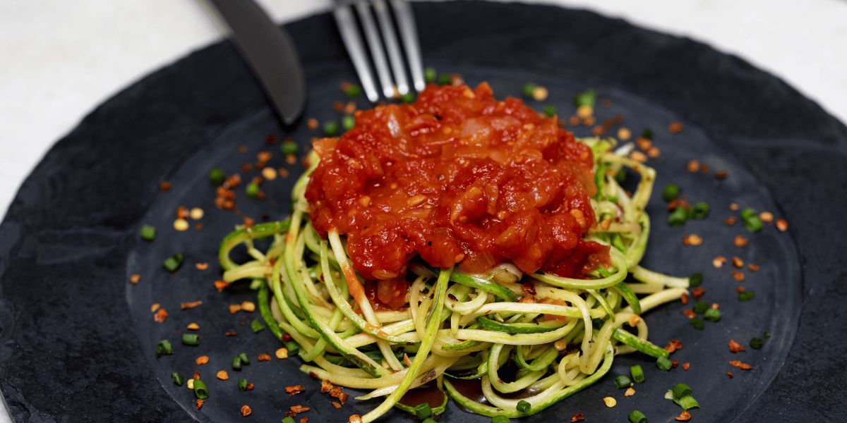 Zuccghetti and Meat Sauce