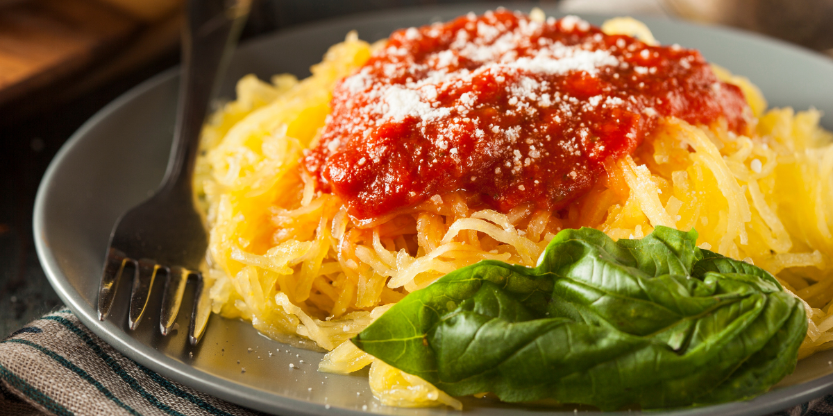 Garlic Spaghetti Squash With Tomato and Fresh Basil