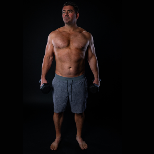 Jared Pelissier posing for Stark Naked 2024 competition