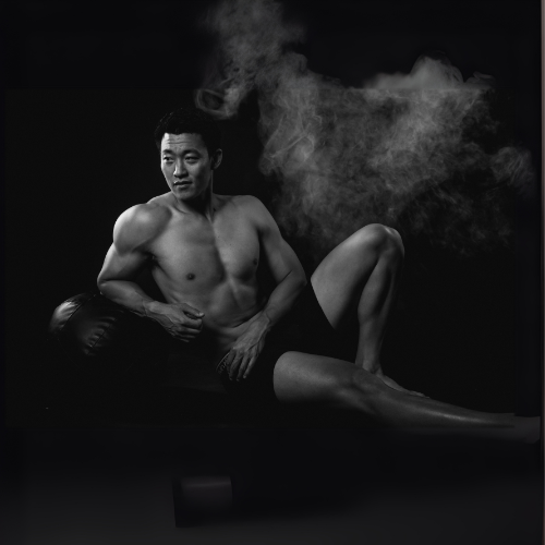 Justin Cheng posing for Stark Naked 2024 competition
